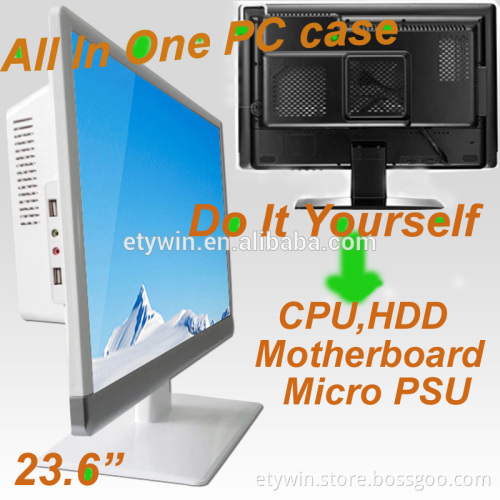 Wall mount all in one pc built-in all in one pc case 23.6"LED monitor desktop computer without CPU